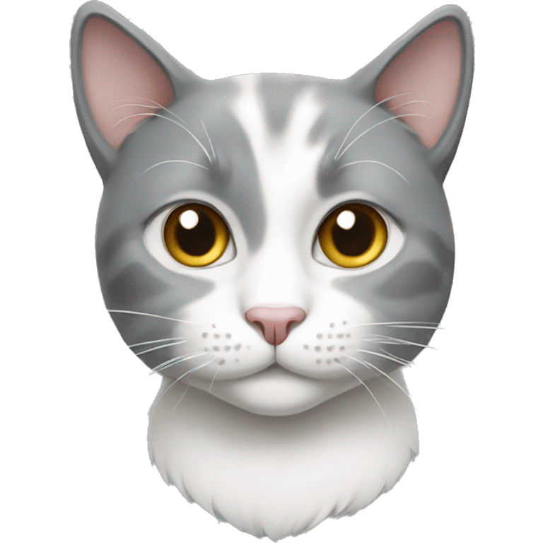 grey and white cat emoji