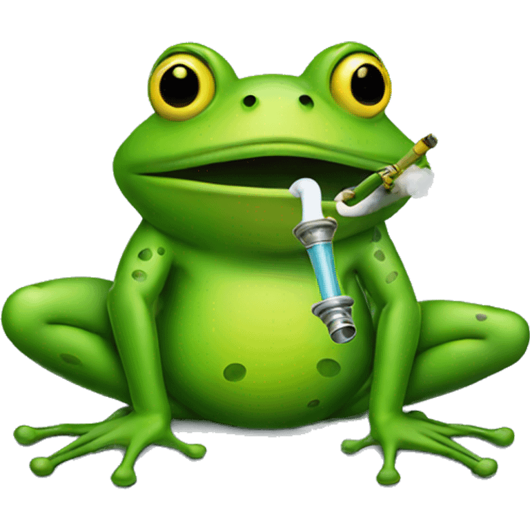 Frog smoking a hookah emoji