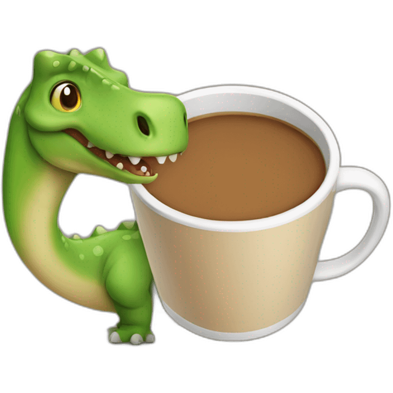 Dinosaur drink coffee emoji