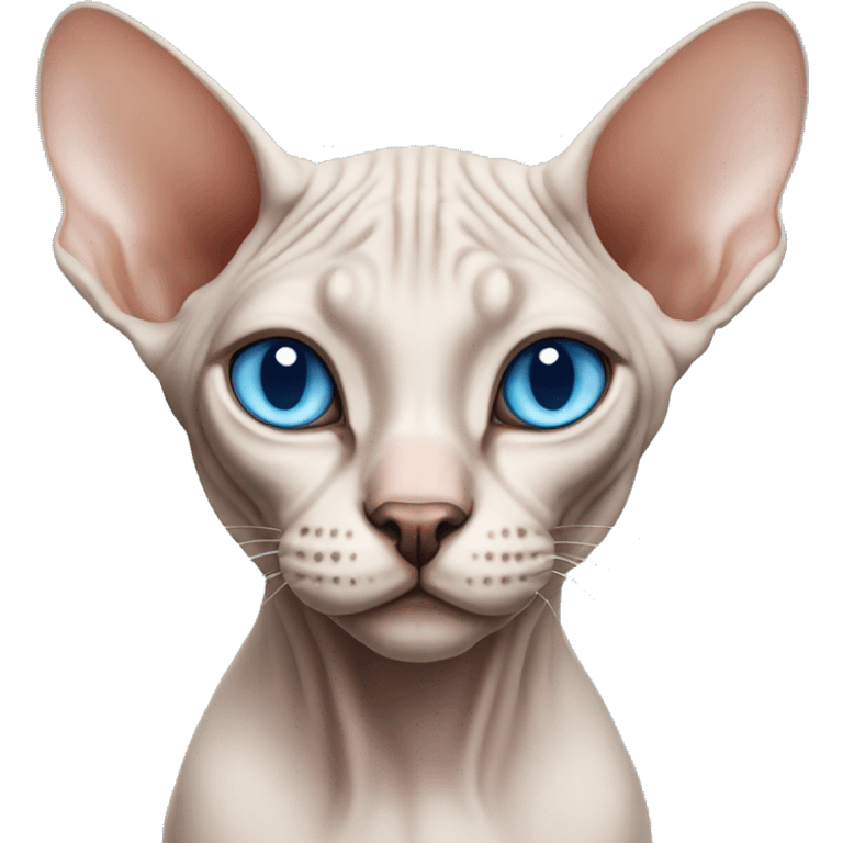 Sphynx cat with blue eyes emoji