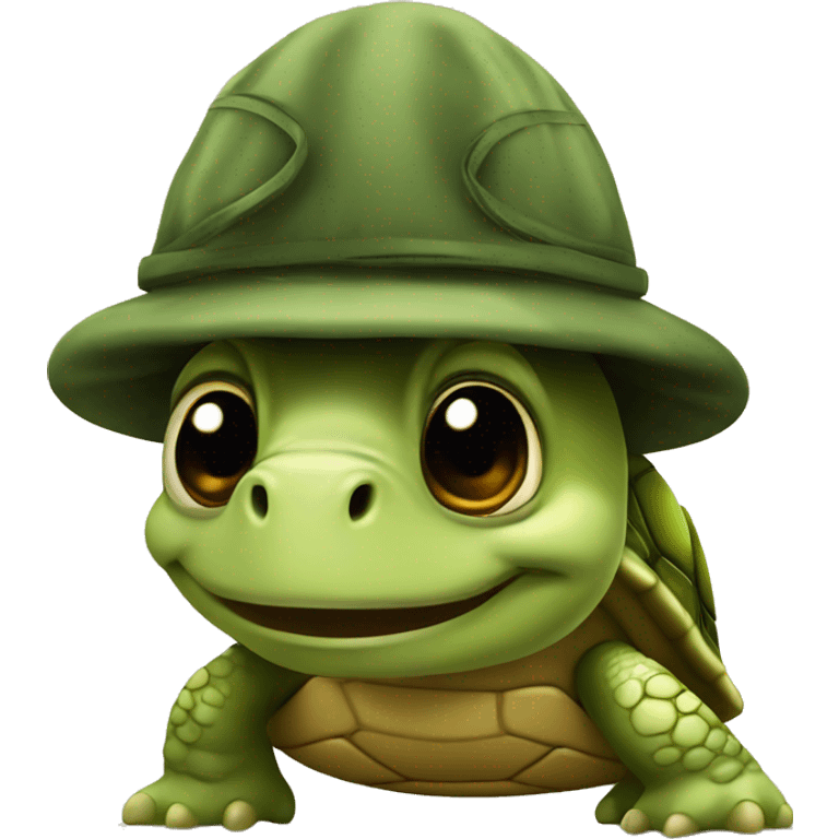 Turtle with army hat  emoji