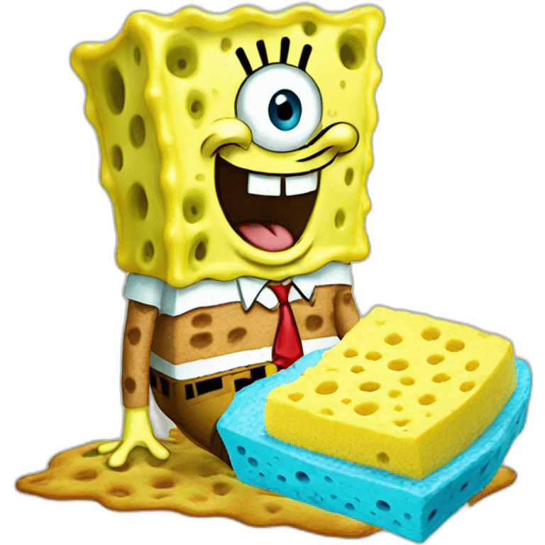 spongebob eating a sponge emoji