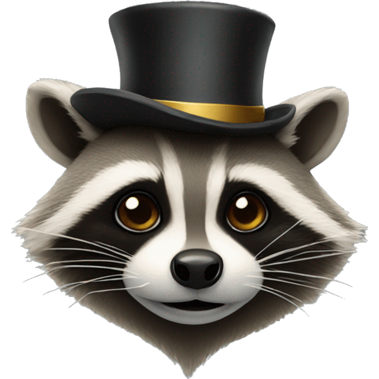 Raccoon with a top hat  emoji