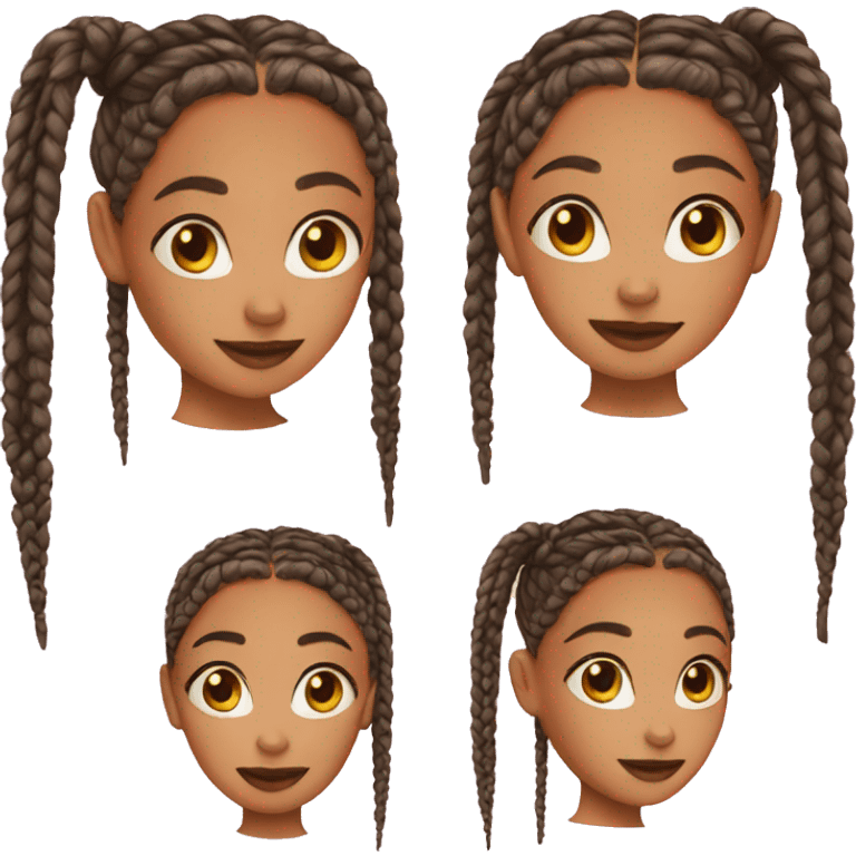 Girl with box braids  emoji