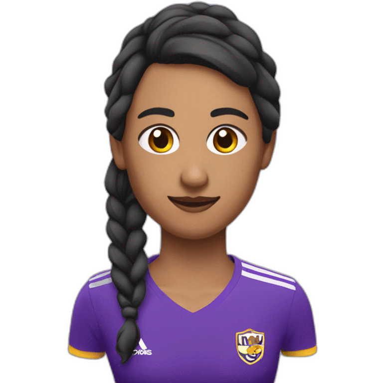 Futbolista violeta con ribetes amarillos  emoji