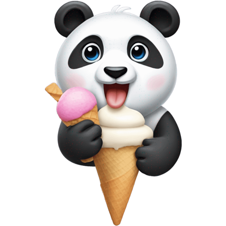 Panda eating ice cream emoji