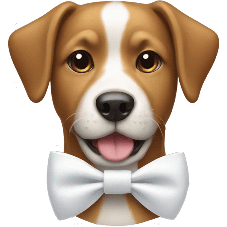 a dog with a white bow emoji