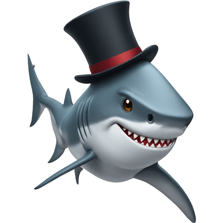 Shark with a top hat emoji