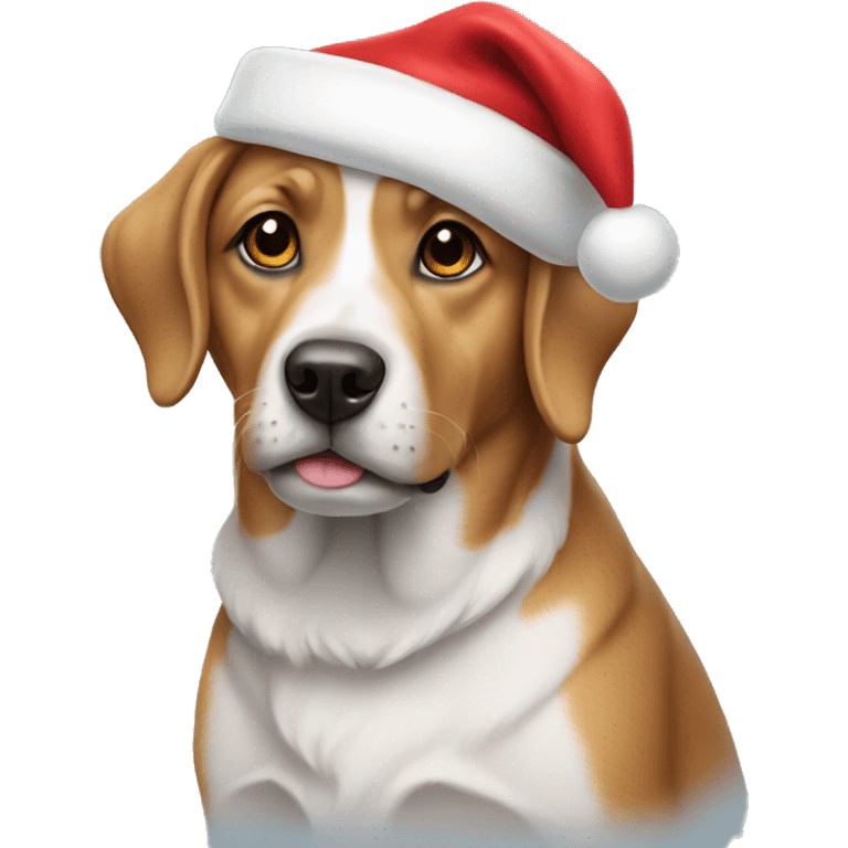 Dog wearing Santa hat  emoji