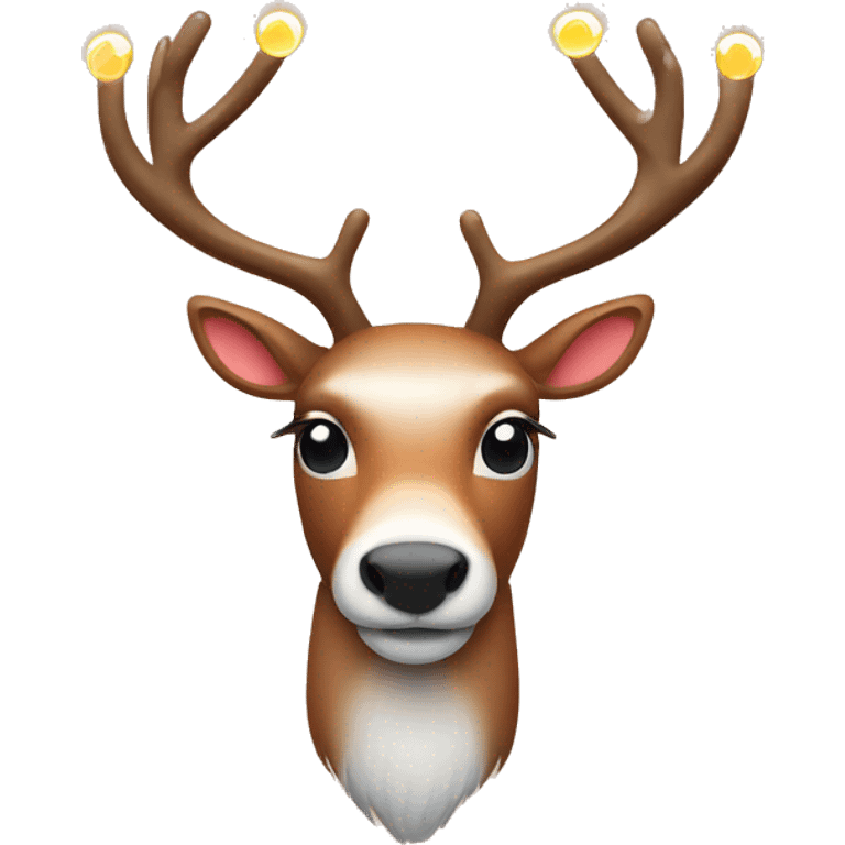 Reindeer with lights on the antlers emoji