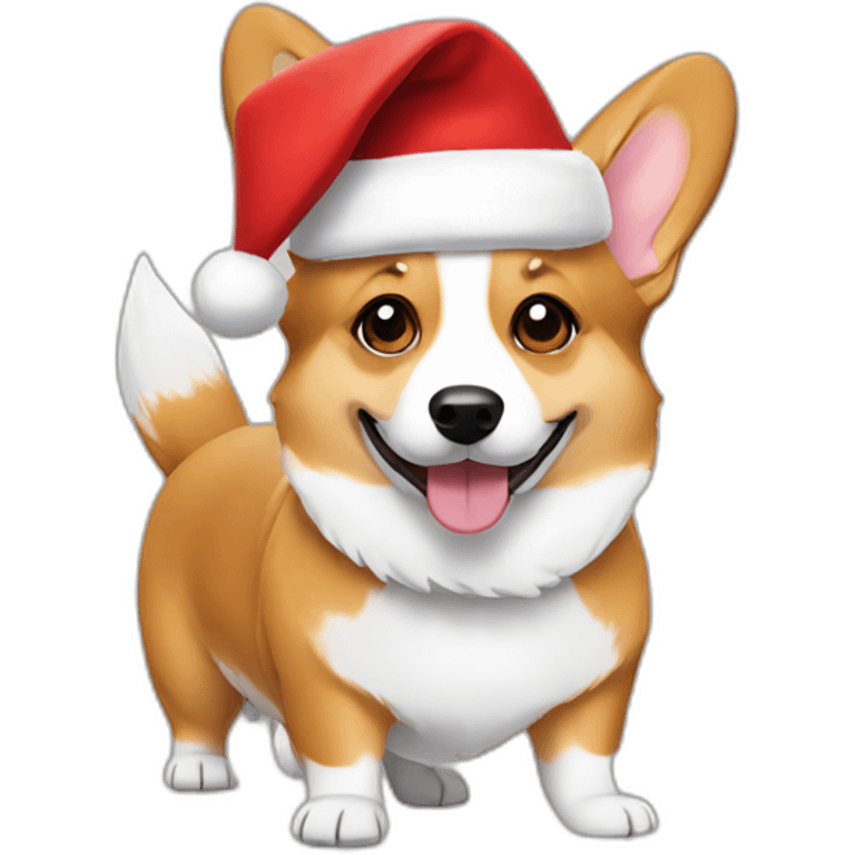 Corgi with Santa hat emoji