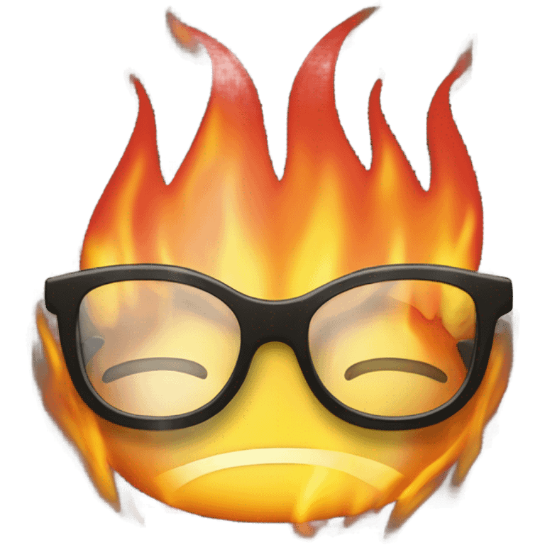 Fire with glasses emoji