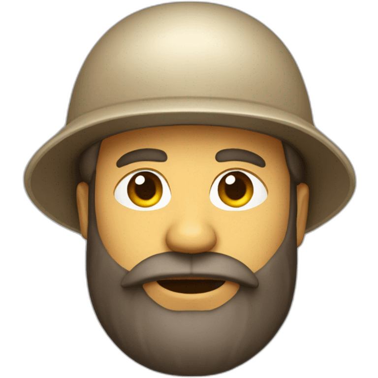 Brown bearded man with pith helmet emoji