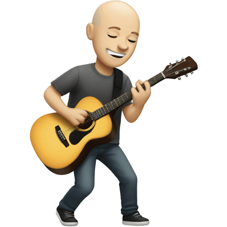 White bald guy playing the guitar emoji