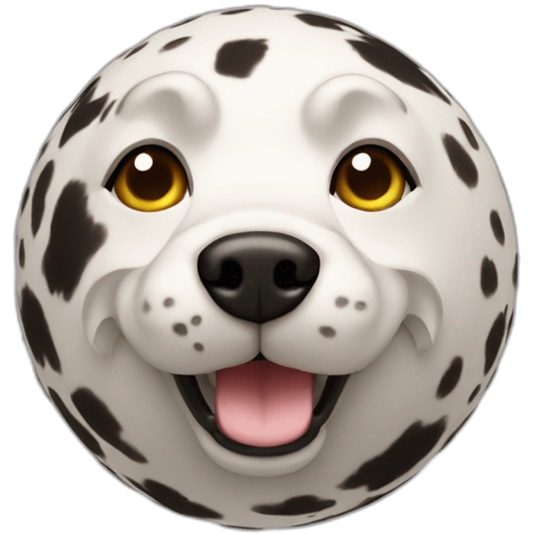 3d sphere with dog skin pattern texture emoji