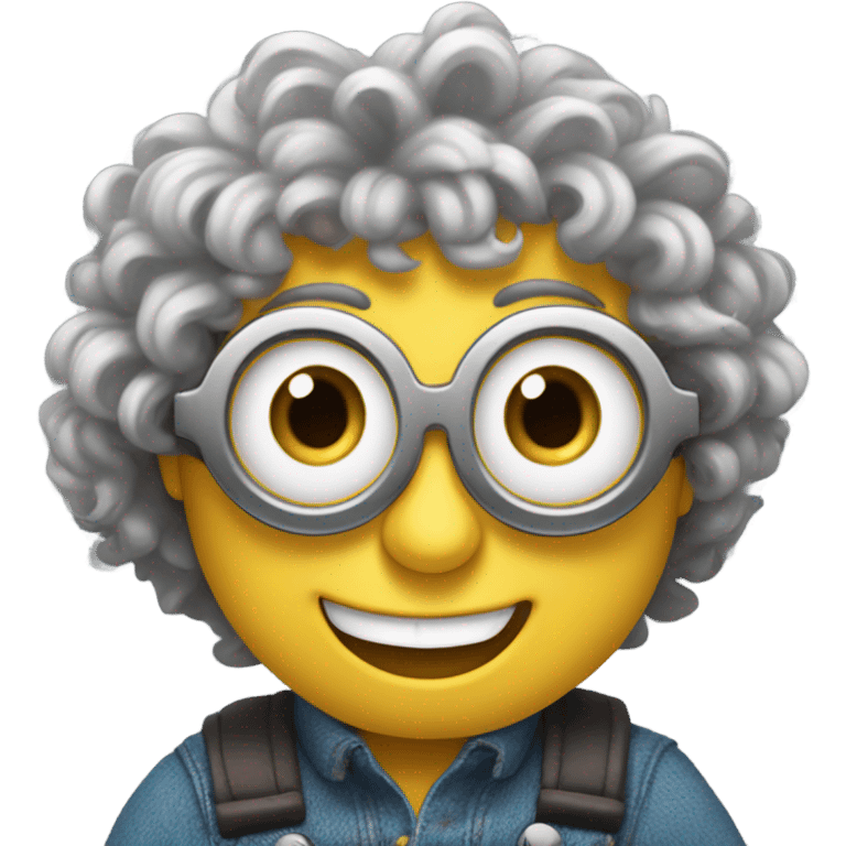 Curly minion happy  emoji