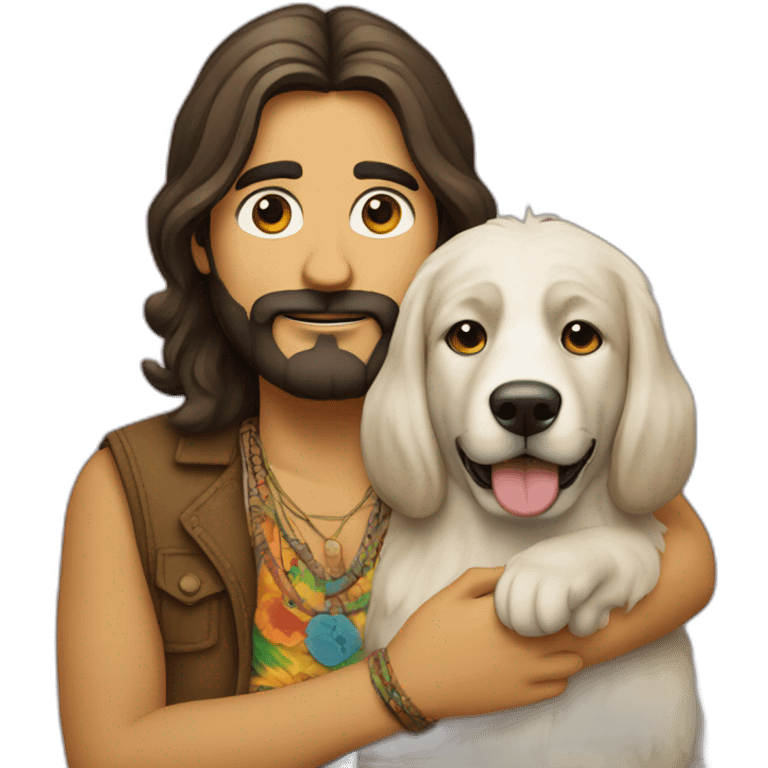 Hippie rubio y perro  emoji