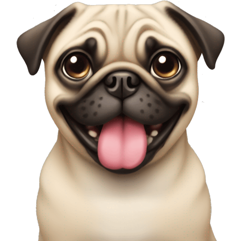 Pug with long tongue  emoji