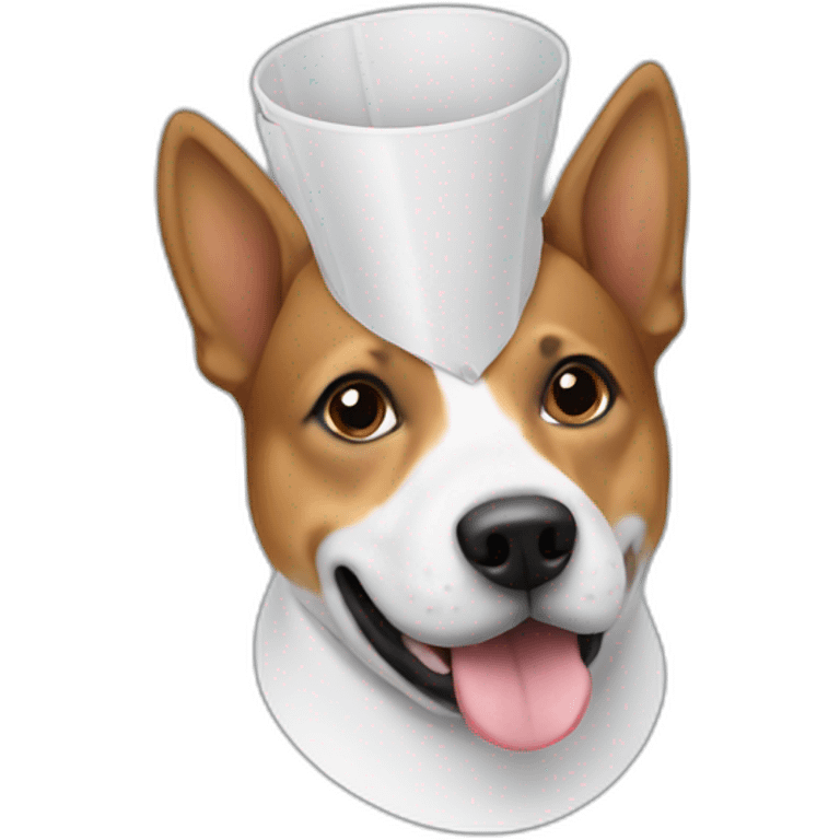 dog with a Elizabethan collar emoji