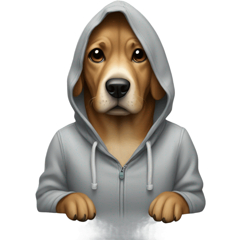 dog wearing a hoodie emoji