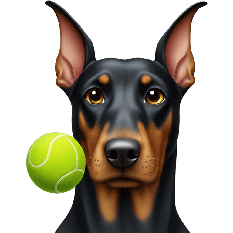 Doberman playing Pickleball  emoji