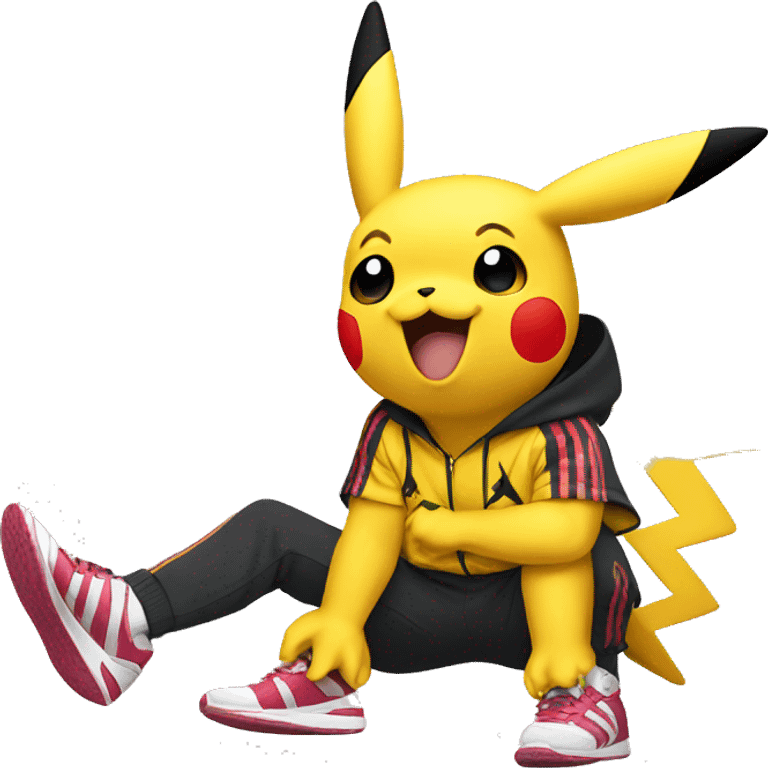 Pikachu wearing adidas track suit  emoji