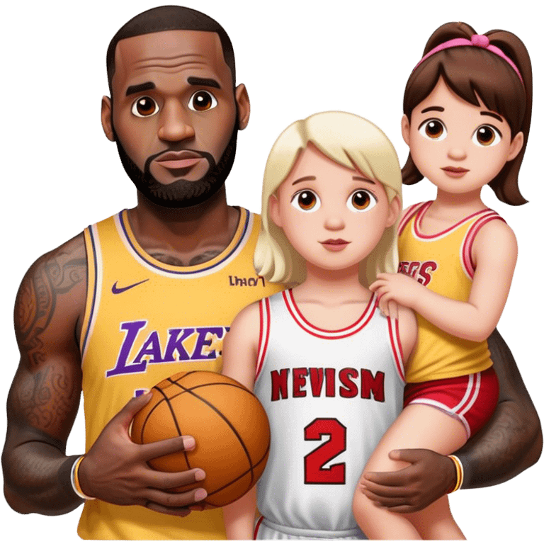 lebron James with little girls emoji