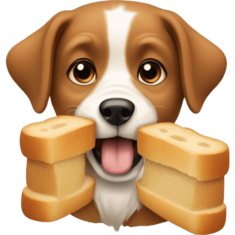 dog eating bread emoji