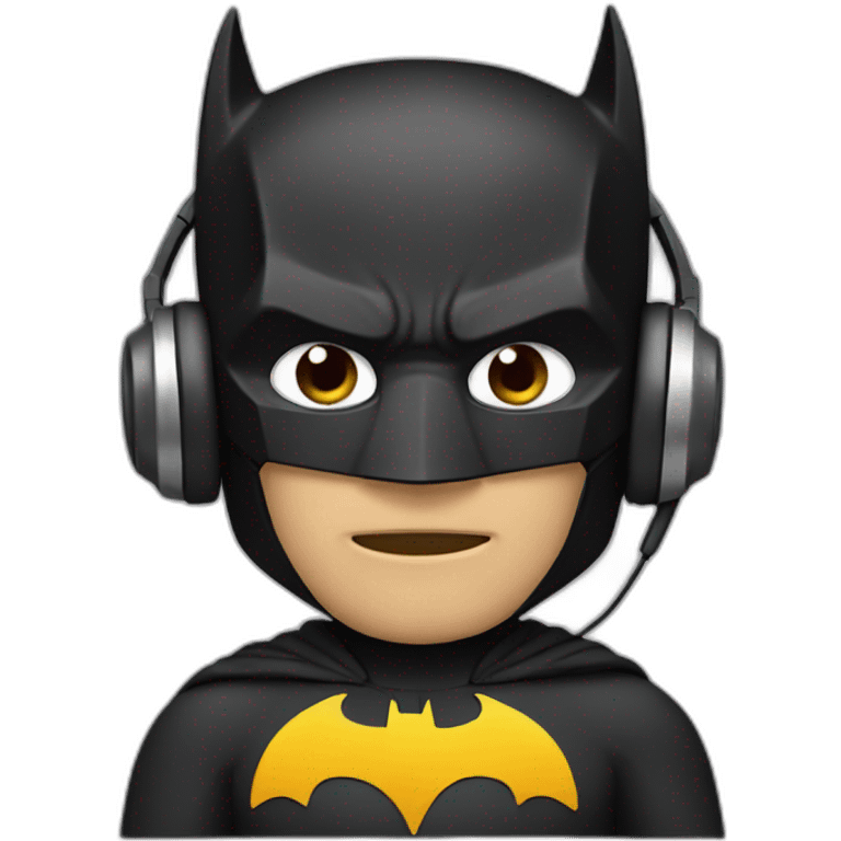 batman with headphone emoji