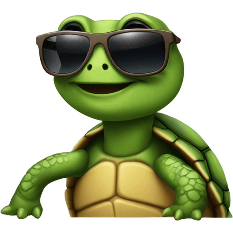 Turtle with sunglasses emoji