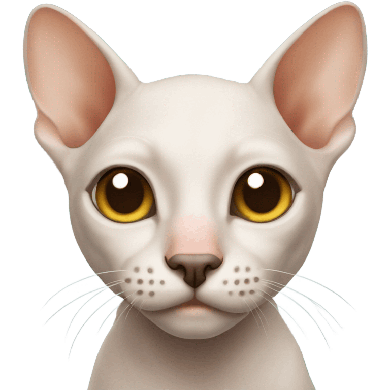 Hairless cat with brown nose emoji