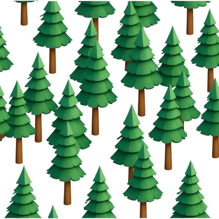 small grove 3d isometric pine trees emoji