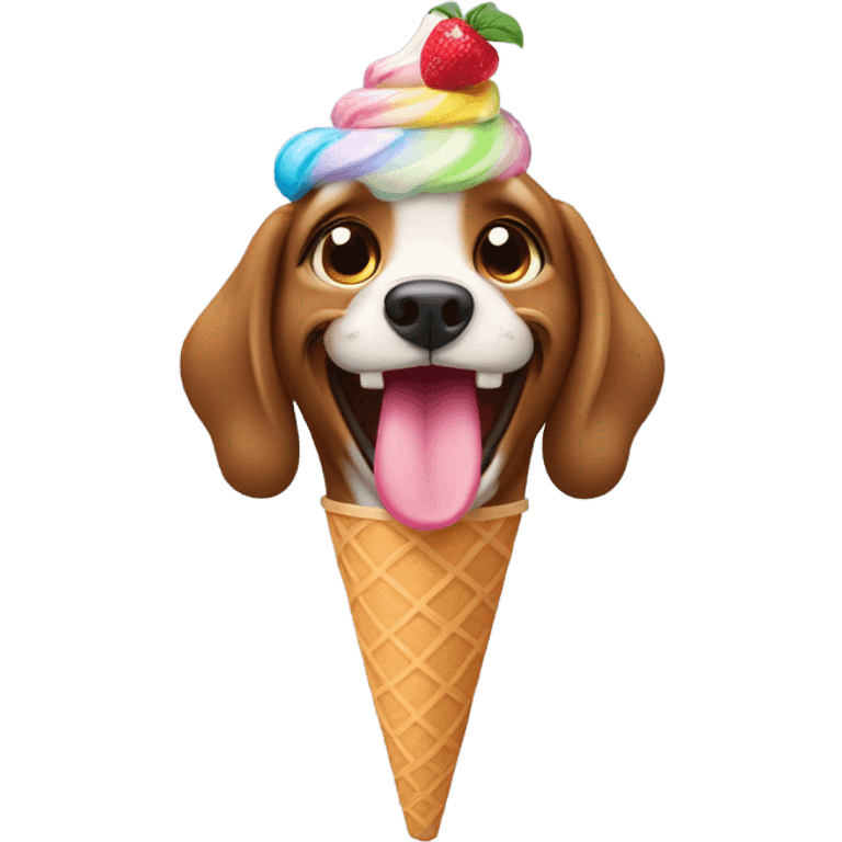 Dog with ice cream emoji