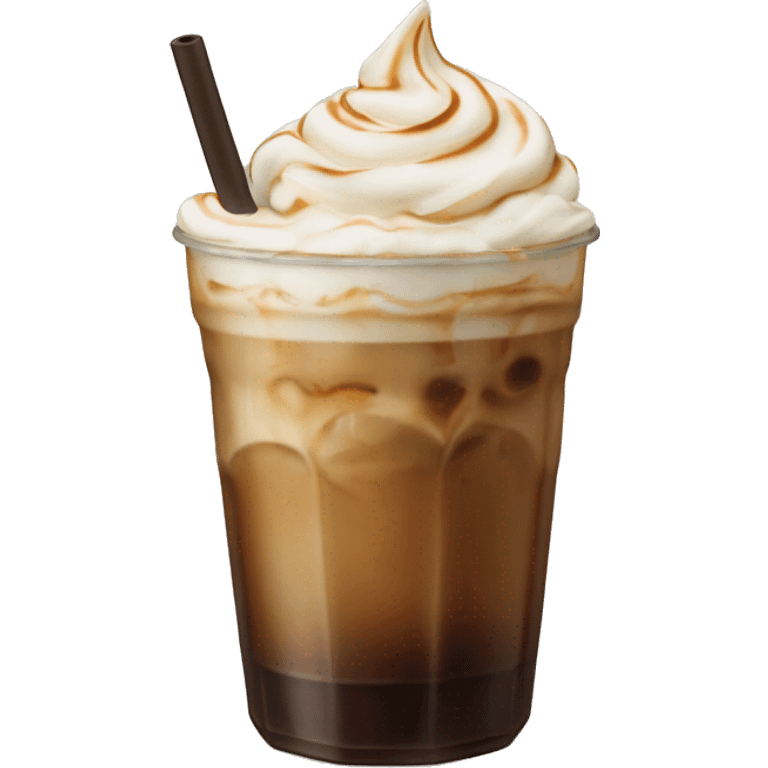 iced coffee with whipped crème  emoji