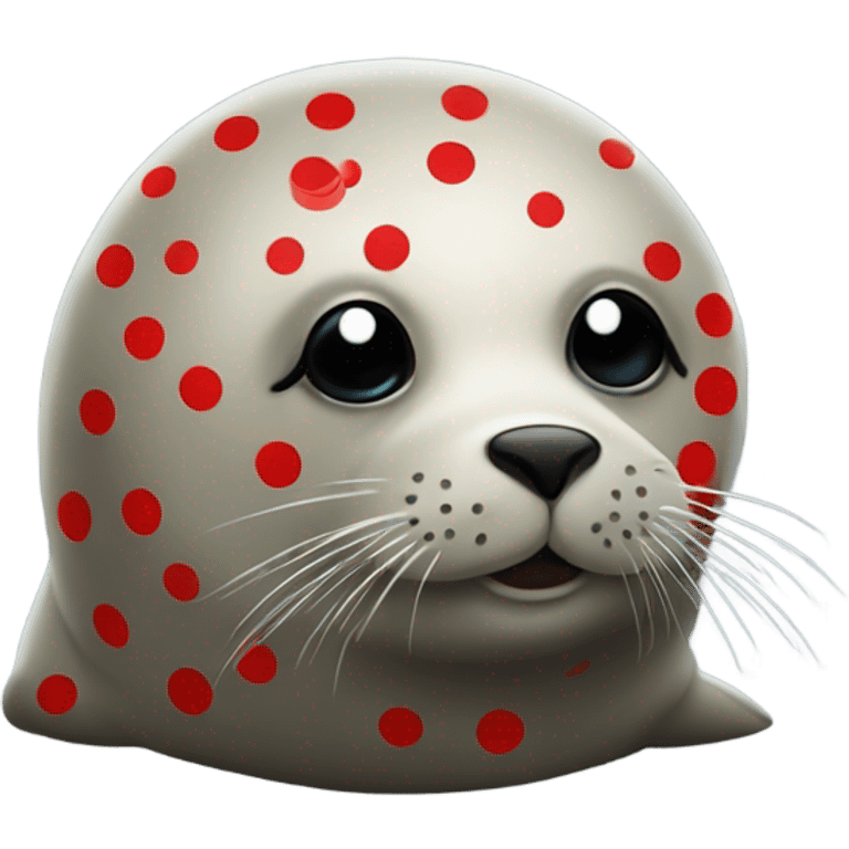 A seal with red dots emoji