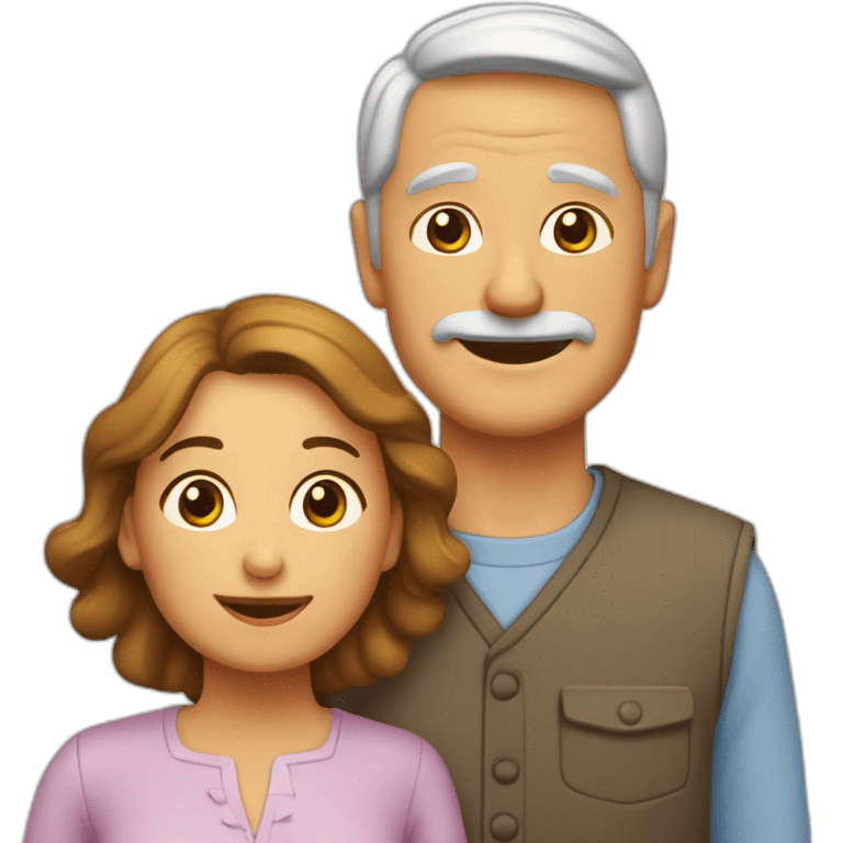 pareja de abuelos, hombre canoso emoji