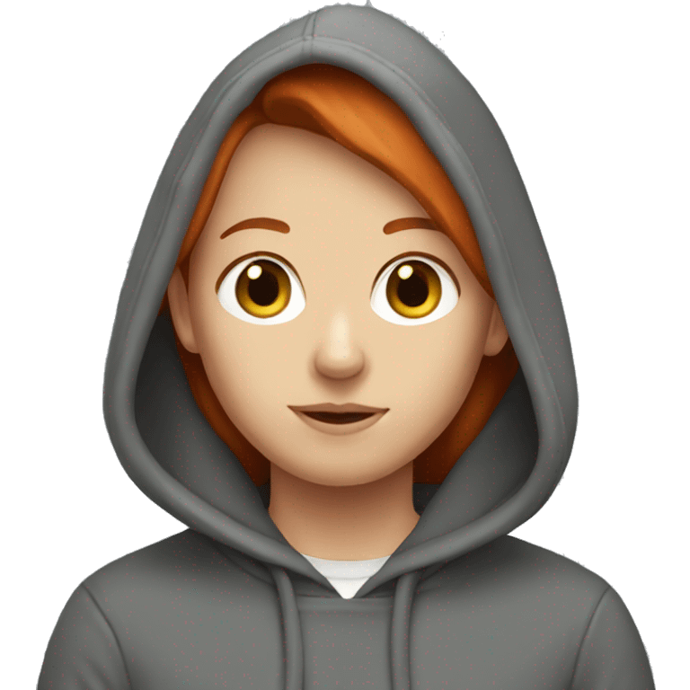 redhead wearing hoodie emoji