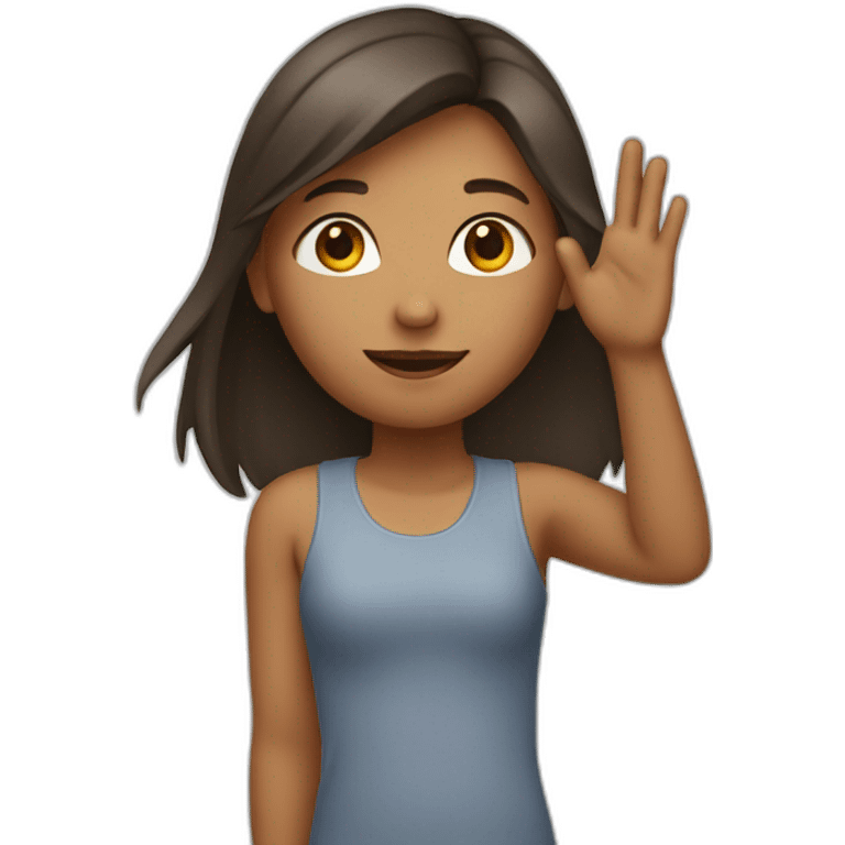 A girl with a raised hand  emoji