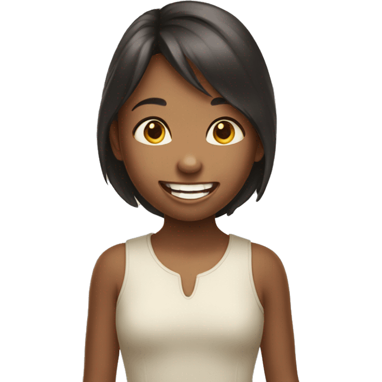 Young girl carried tooth emoji