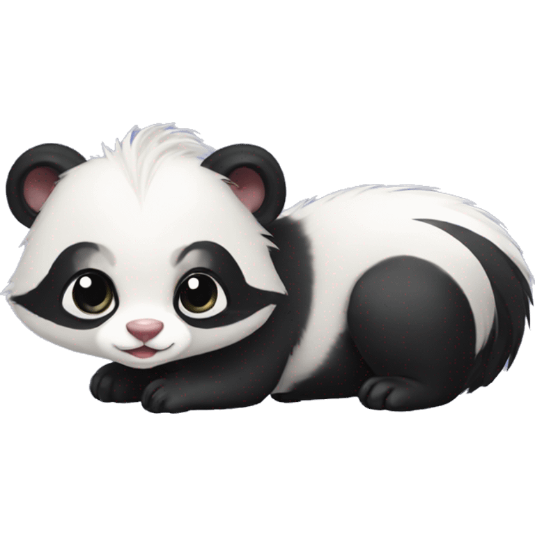 Cute skunk-panda-ferret-hybrid full body emoji