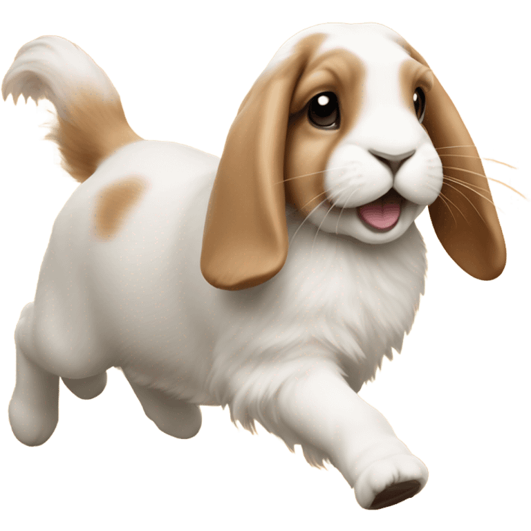 Orange holland lop running away emoji