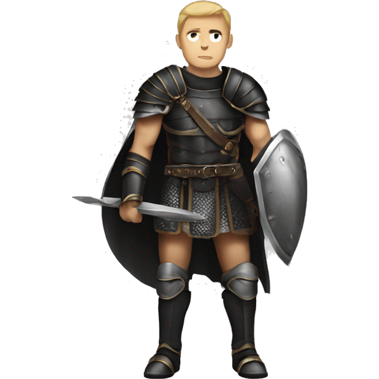 gladiator white human male in black armor rpg fantasy  emoji