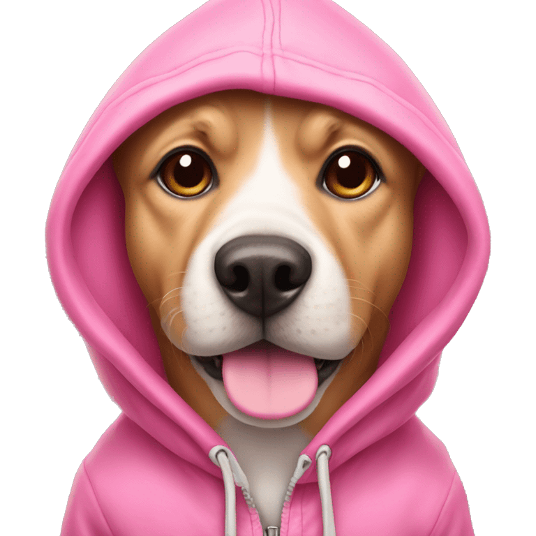 Pink dog with hoodie emoji