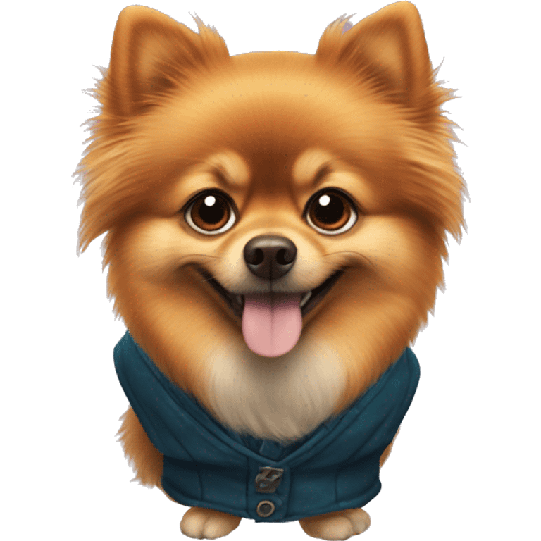 Pomeranian dressed as Rony Weasley emoji