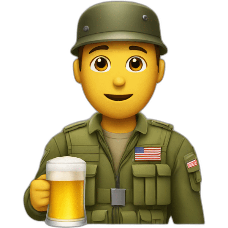 Soldier drinking beer emoji