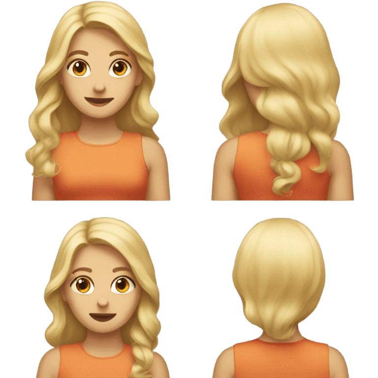 Back side blonde haired girl emoji