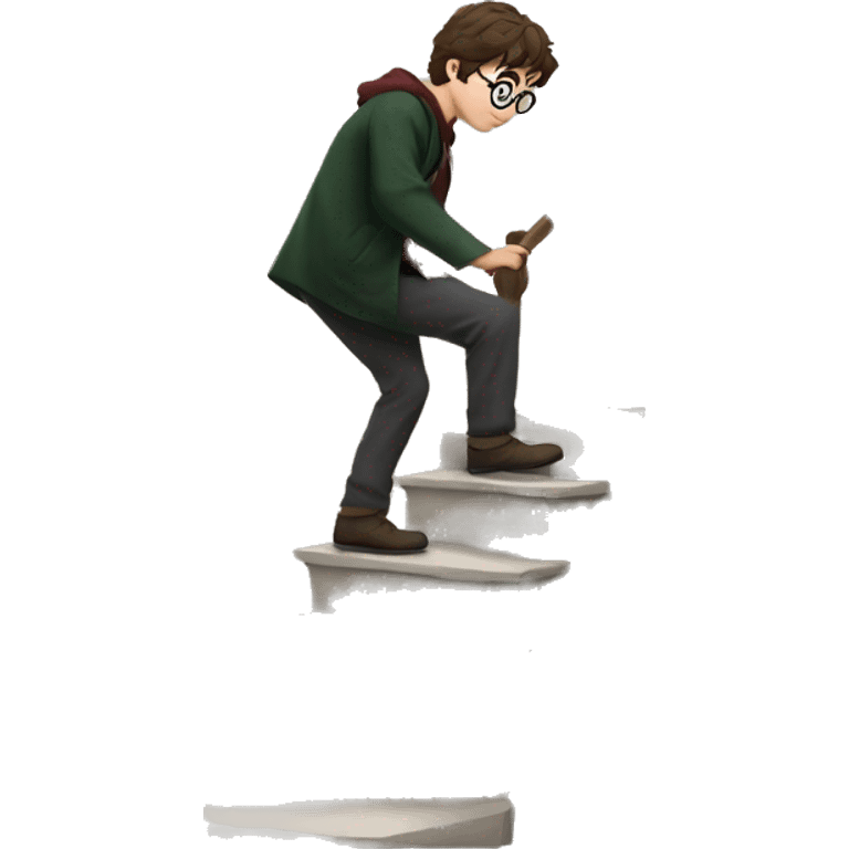 harry potter making a step downstairs emoji