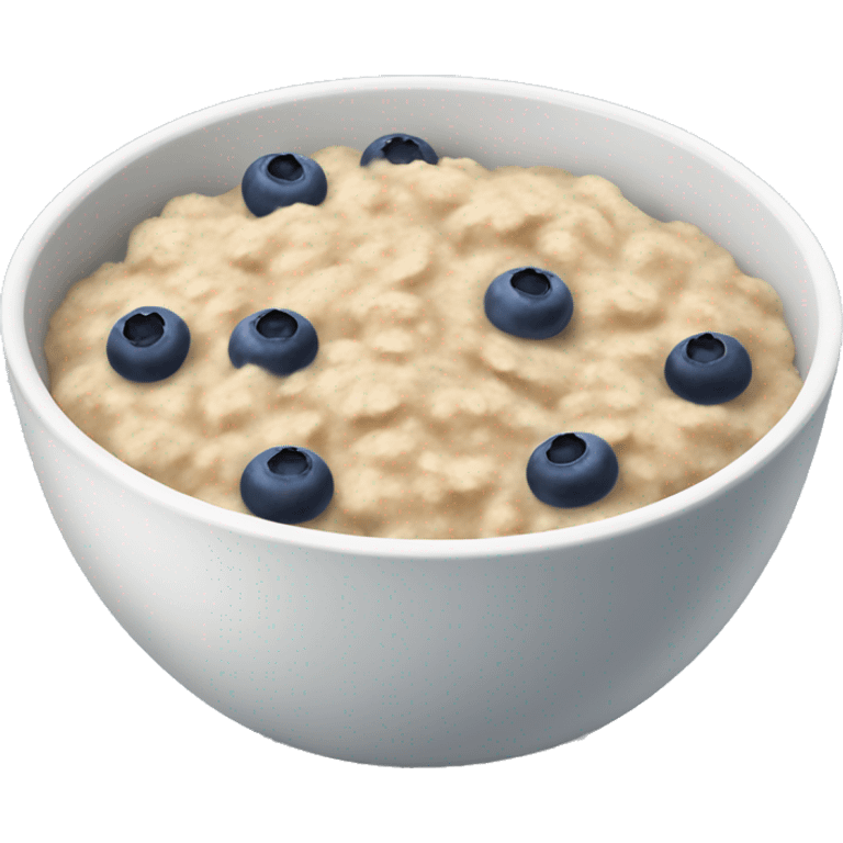 Bowl of oatmeal with blueberries  emoji