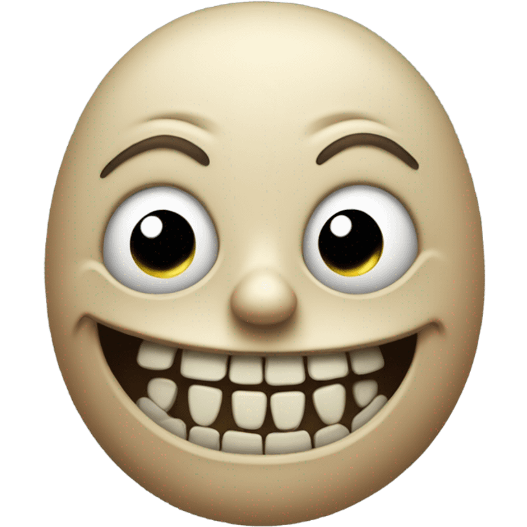 Scary horror with creepy big smile emoji