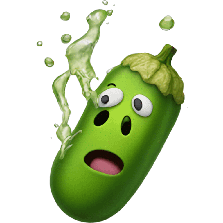 liquid coming out of pickle emoji